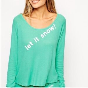 Wildfox Let It Snow Thermal long sleeve
